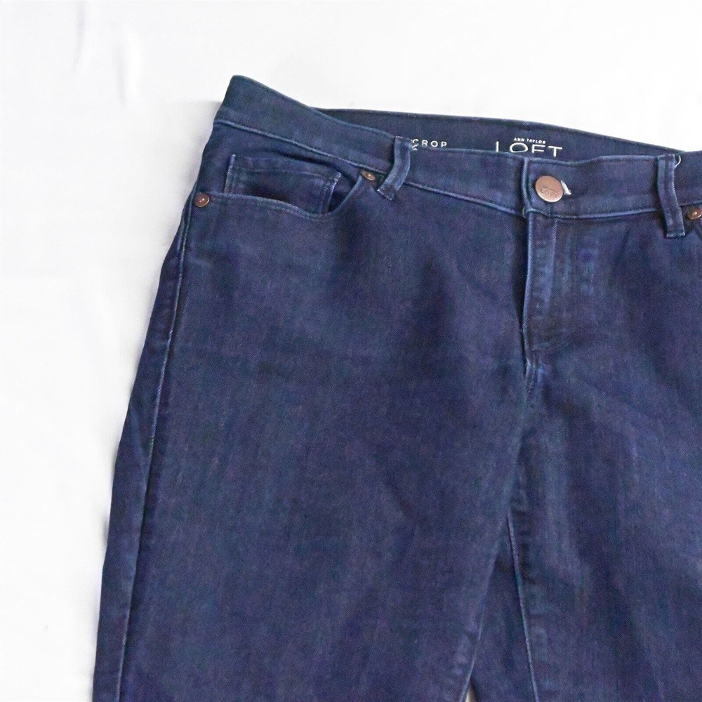 LOFT 28 / 6 Modern Kick Crop Dark Rinse Stretch‎ Denim Womens Jeans - Picture 2 of 7